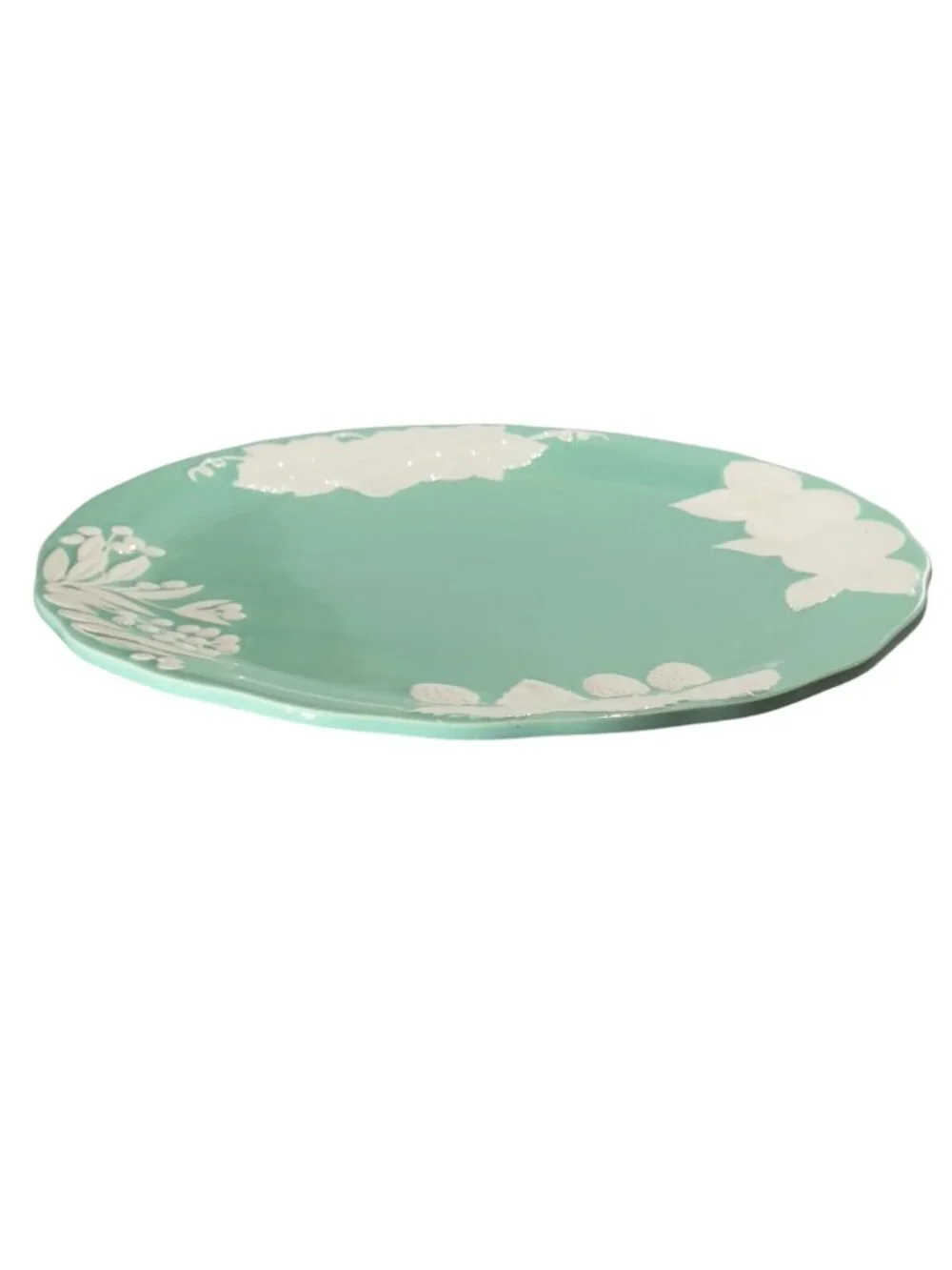 Greg Matthews Oggetti Ceramic Bread/SaladPlate Embossed Fruit & Leaves Set of 8